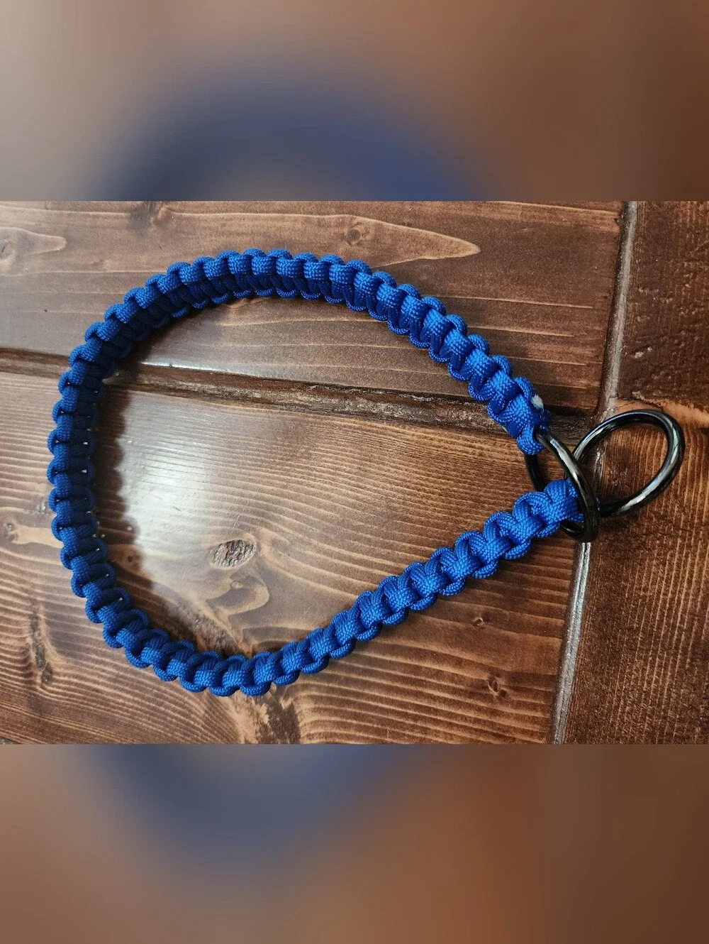 Handmade Paracord Slip Dog Collse- Blue